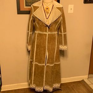 Awesome Maxi Bohiemian leather coat! NWT